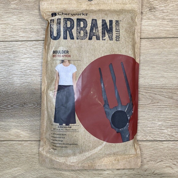 Chef Works Unisex Boulder Bistro Apron, Black, One Size NEW Urban Collection - Picture 1 of 4